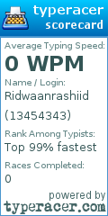 Scorecard for user 13454343