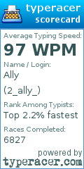 Scorecard for user 2_ally_