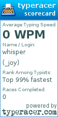Scorecard for user _joy