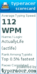 Scorecard for user actlife