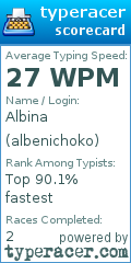 Scorecard for user albenichoko
