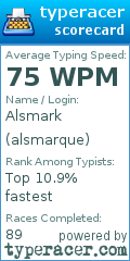 Scorecard for user alsmarque