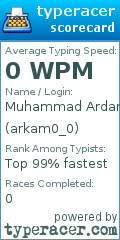 Scorecard for user arkam0_0