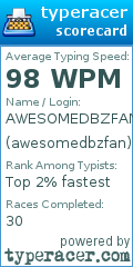 Scorecard for user awesomedbzfan