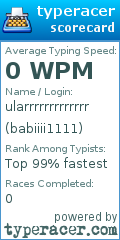 Scorecard for user babiiii1111