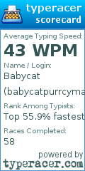 Scorecard for user babycatpurrcymaya