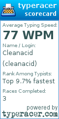 Scorecard for user cleanacid