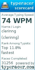 Scorecard for user clerinng