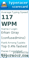 Scorecard for user confusedmino