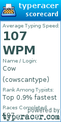 Scorecard for user cowscantype