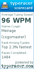 Scorecard for user csgomaster