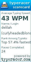Scorecard for user curlyheadedblonde26
