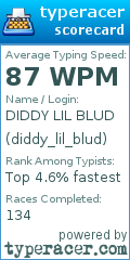Scorecard for user diddy_lil_blud