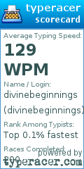 Scorecard for user divinebeginnings