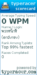 Scorecard for user erdvrev