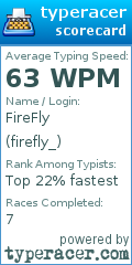 Scorecard for user firefly_