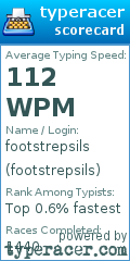 Scorecard for user footstrepsils