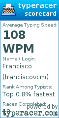 Scorecard for user franciscovcm