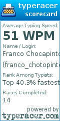 Scorecard for user franco_chotopinto69