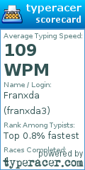 Scorecard for user franxda3