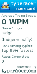 Scorecard for user fudgemcpuffly