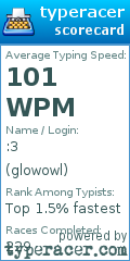 Scorecard for user glowowl