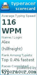Scorecard for user hillfreight