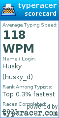 Scorecard for user husky_d