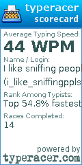Scorecard for user i_like_sniffingpplsfarts