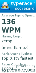 Scorecard for user imnotflamez