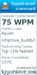 Scorecard for user improve_buddy