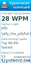 Scorecard for user jelly_the_jellyfish