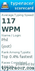 Scorecard for user joot