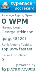 Scorecard for user jorge48120