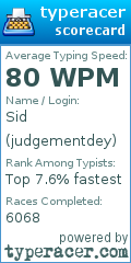 Scorecard for user judgementdey
