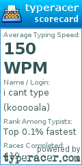 Scorecard for user kooooala