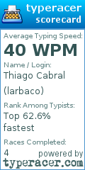 Scorecard for user larbaco