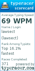 Scorecard for user lawsect