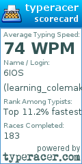 Scorecard for user learning_colemak_