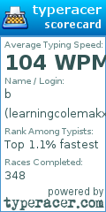 Scorecard for user learningcolemakxd