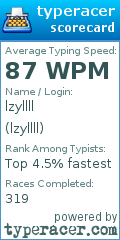 Scorecard for user lzyllll
