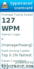 Scorecard for user managerhwang
