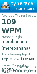 Scorecard for user merebanana