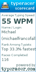 Scorecard for user michaelfrancofall