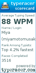 Scorecard for user miyamotomusakey