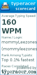 Scorecard for user mommyleezones