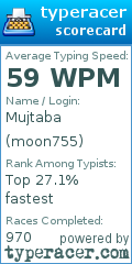 Scorecard for user moon755