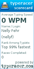 Scorecard for user nellyf