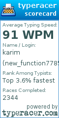 Scorecard for user new_function7785