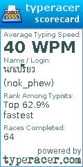 Scorecard for user nok_phew